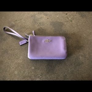 Coach Pebbled Leather Double-zip Wallet/Clutch